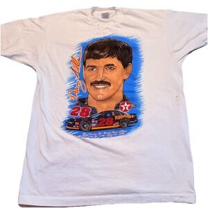 Vintage 1993 Davey Allison NASCAR Memorial Tee Havoline #28 XL USA Single Stich